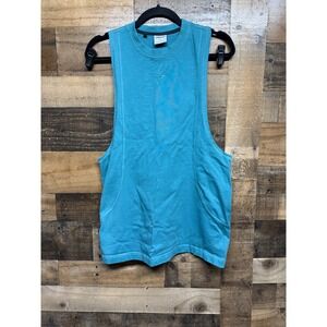 Gymshark Mens Critical Drop Armhole Tank Top Teal Blue Muscle Tee Size S